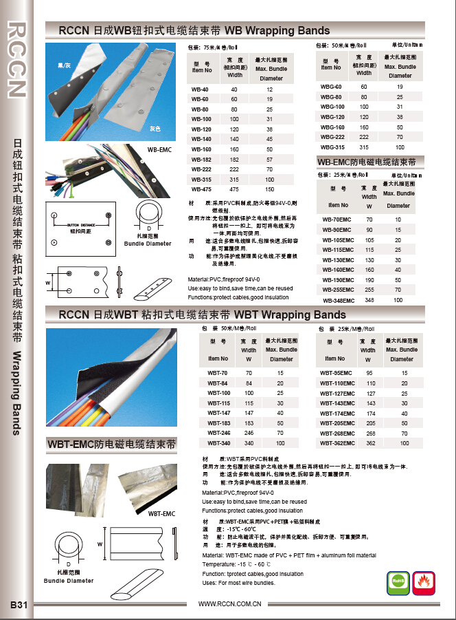 日成粘扣式结束带 WBT